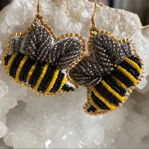 Beaded Bee Earrings